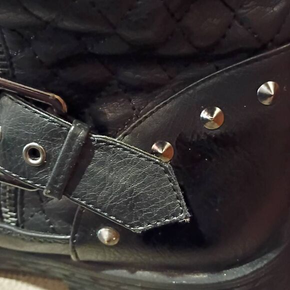 Women's Quilted Knee High Riding Boots Black Size 11 - Picture 13 of 13